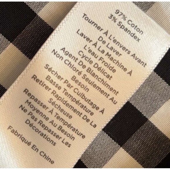 Womens Long Sleeve Black & White Rhinestone Button Blouse By Talbots Size Med - Picture 4 of 6